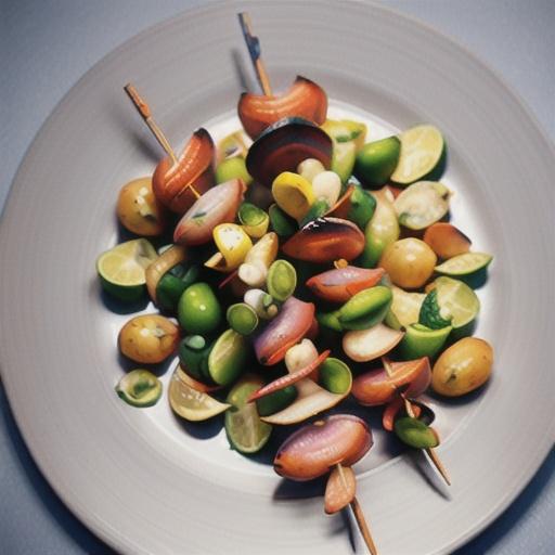 Seafood skewers with Thai marinade