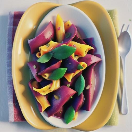 Beetroot agnolotti with pumpkin-butter sauce