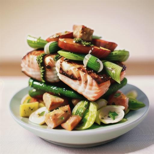 Crispy salmon with pesto and fennel salad