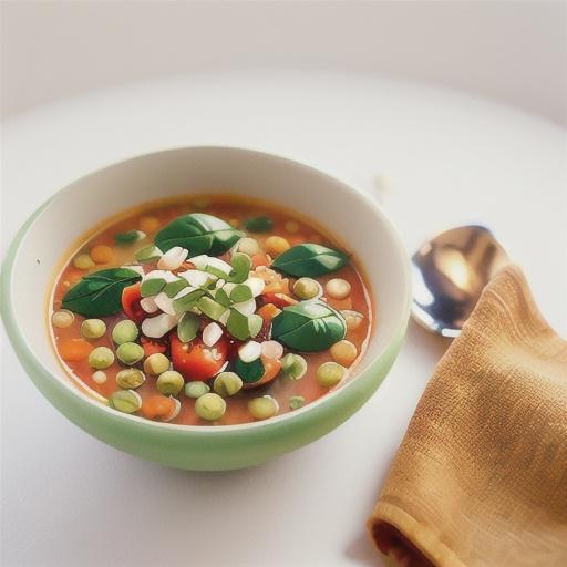 Middle Eastern-style lentil & spinach soup
