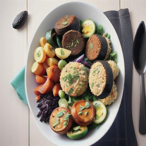 Speedy falafel and black rice tabouli bowl