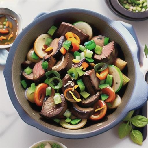 Beef, black bean and mixed mushroom stir-fry