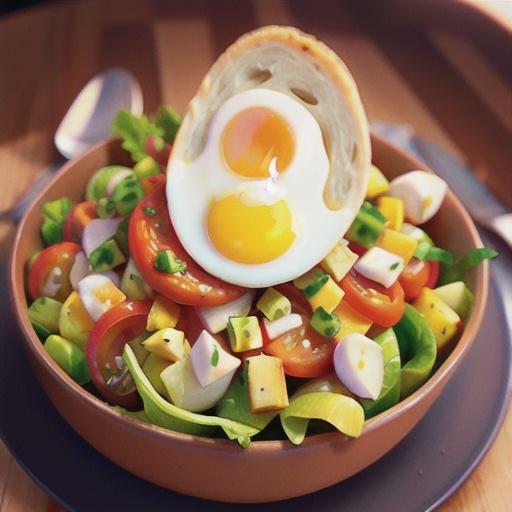 Chorizo, egg and ciabatta salad