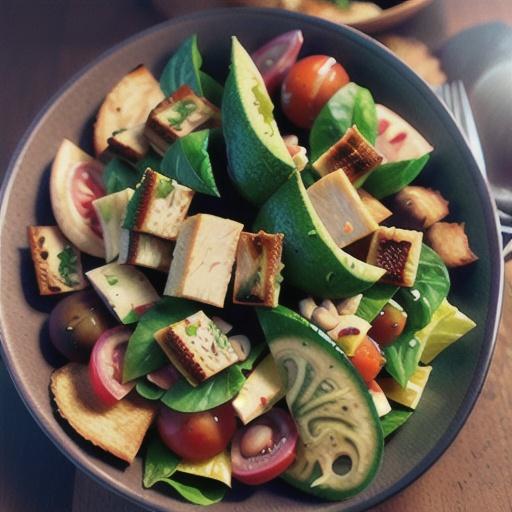 Fattoush with sumac chicken