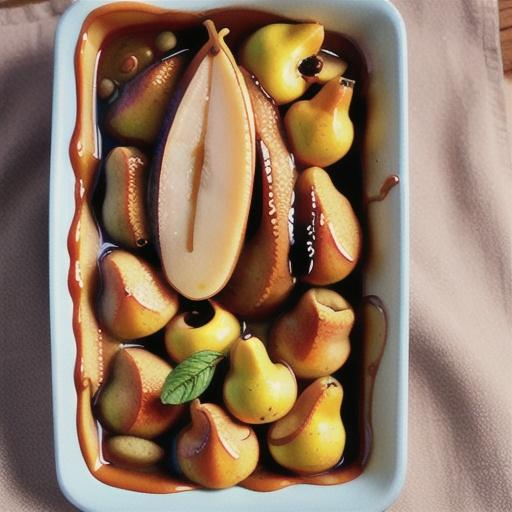 Caramel pear cobbler