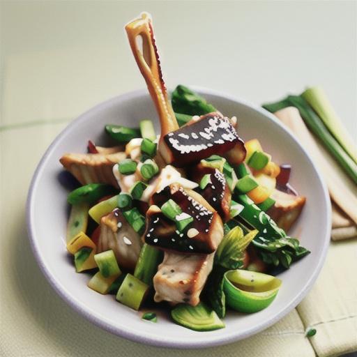 Teriyaki lamb cutlets with stir-fried greens