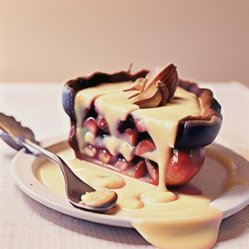 Apple and berry pie with proper custard