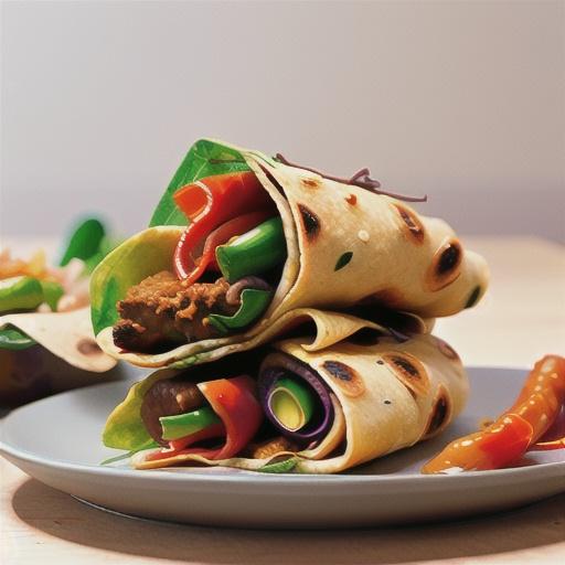Chilli beef and bean tortilla wraps