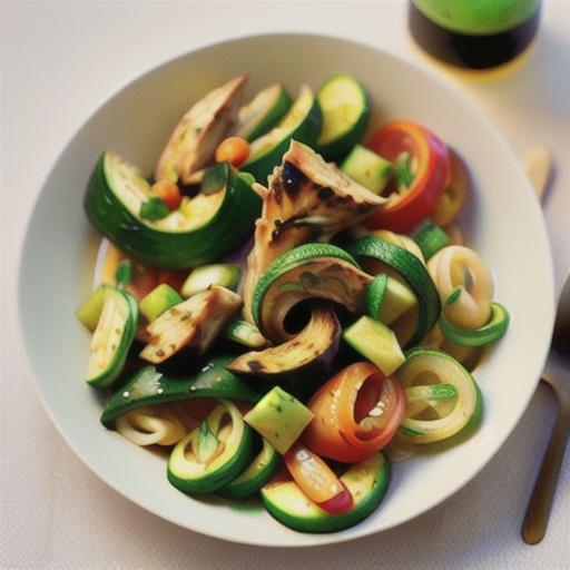 Quick Green Curry Chicken with Zucchini Noodles
