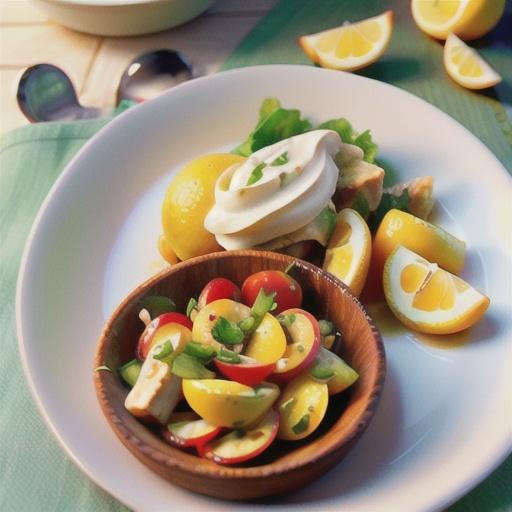 Lemon chops with Greek salad