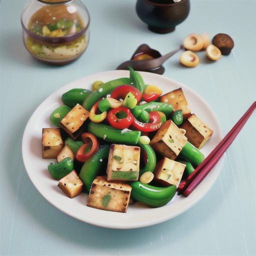 Ginger tofu with mushrooms
