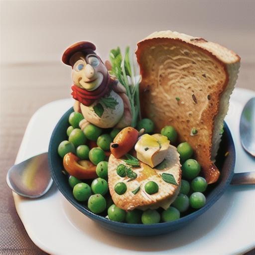Chicken and peas with tarragon butter