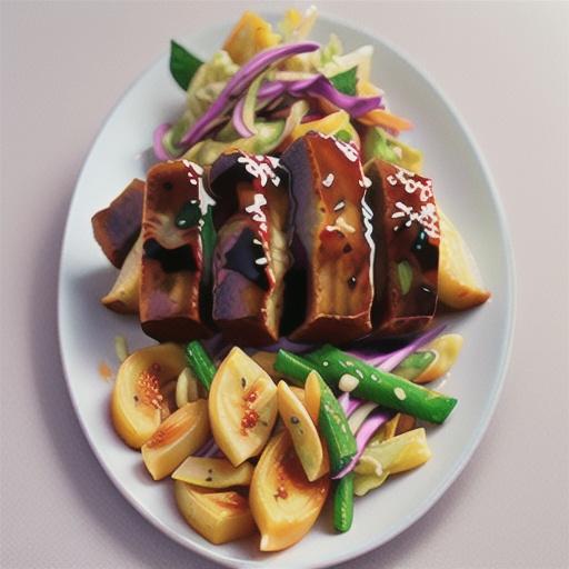 Sticky marmalade pork with winter slaw