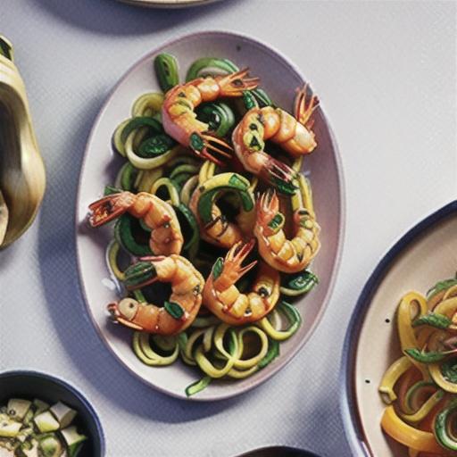 Quick garlic and chilli prawn zoodles recipe
