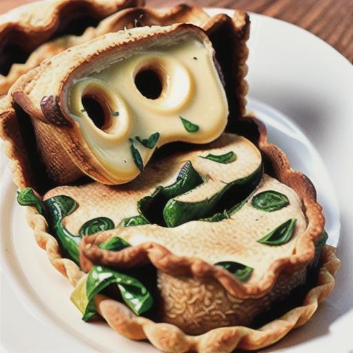 Mushroom and Spinach Tart with Cracker Crust
