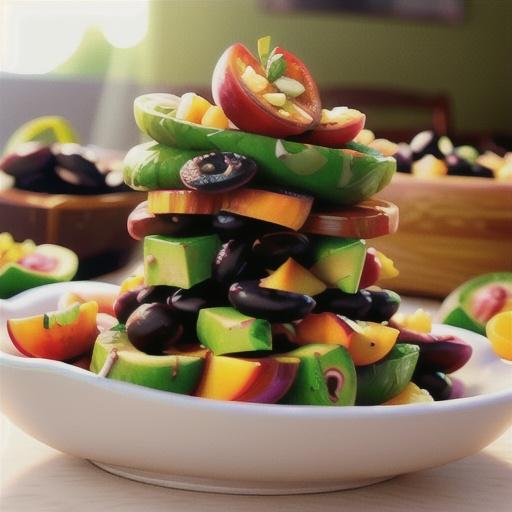 Black Bean Salad with Peaches