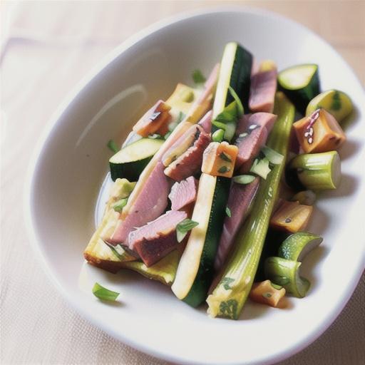 Ham, leek and zucchini frittata