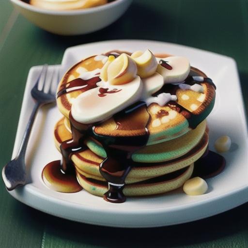 Eggnog Pancakes with Maple Butter Rum Drizzle
