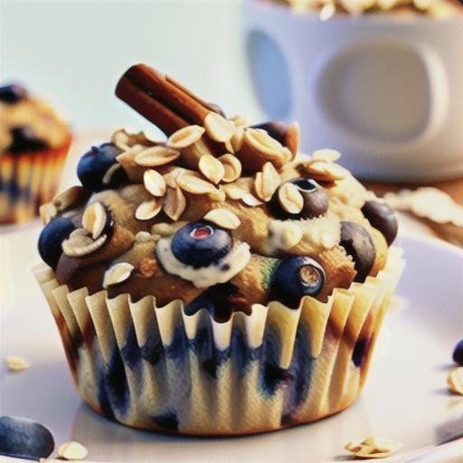 Oatmeal-Whole Wheat Blueberry Muffins