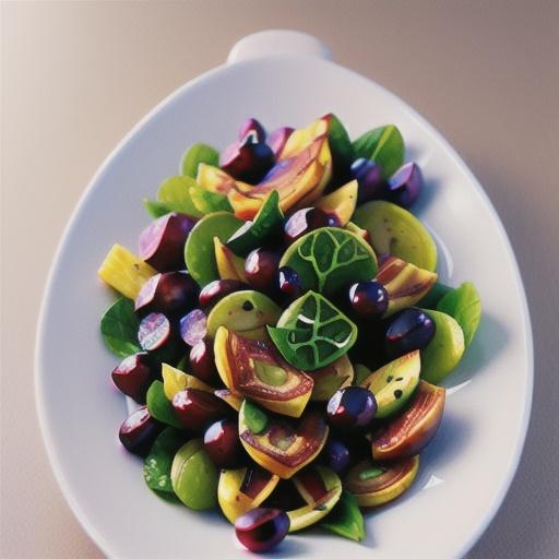 Warm grape & radicchio salad