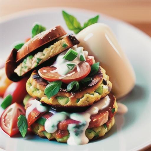 Salmon patties with minted yoghurt