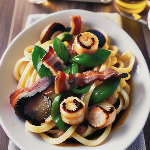Linguini with Bacon and Scallops