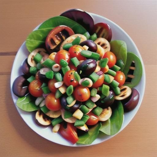Chargrilled tomato & bean salad with spicy dressing