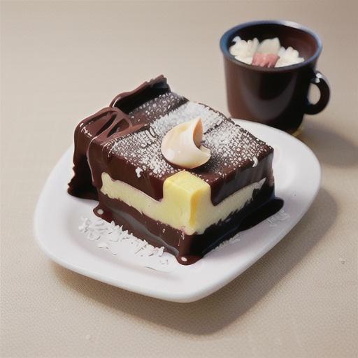 Choc-coconut slice