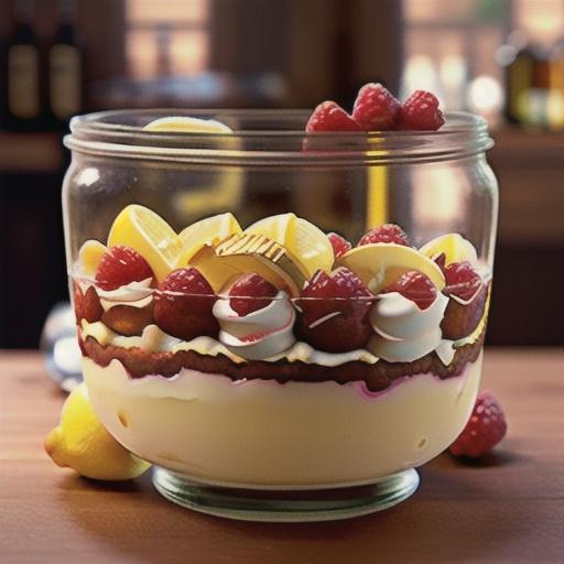 Lemon and Raspberry Trifle in Mason Jars
