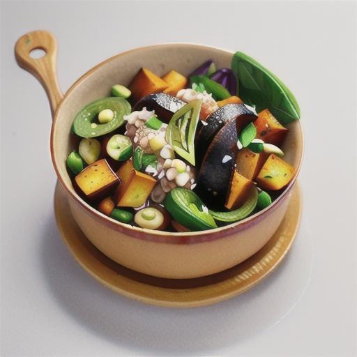 Roasted vegetable, beef and lentil salad