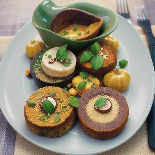 Dukkah lamb with pumpkin fritters