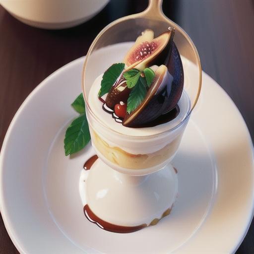 Maple mousse with poached figs
