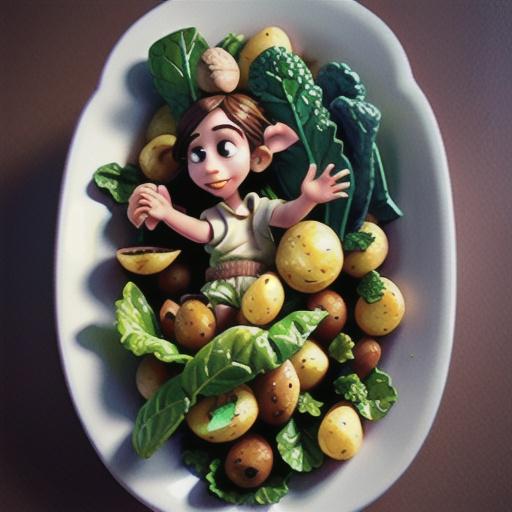 Dinosaur Kale with Baby Potatoes