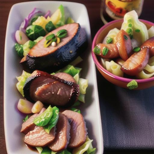 Korean pork with pear and cabbage kim chi