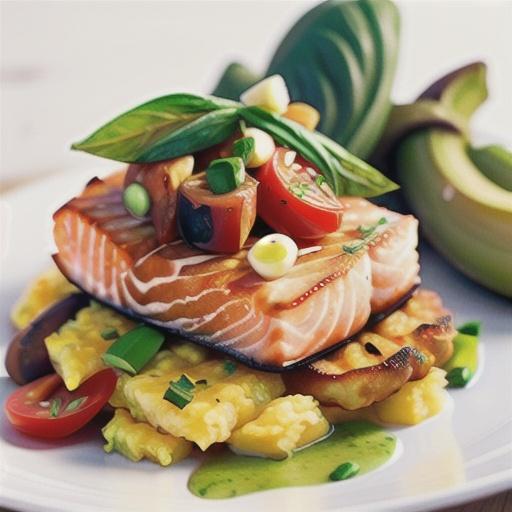 Salmon fillets with polenta fritters