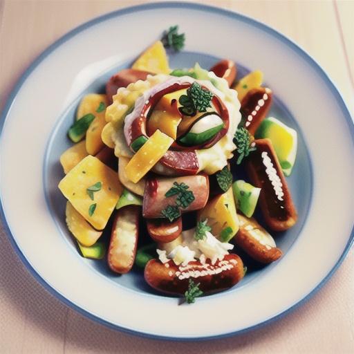 Sausages with parmesan and thyme polenta chips