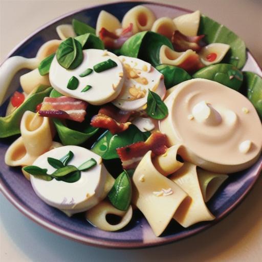 Mascarpone Pasta with Chicken, Bacon and Spinach