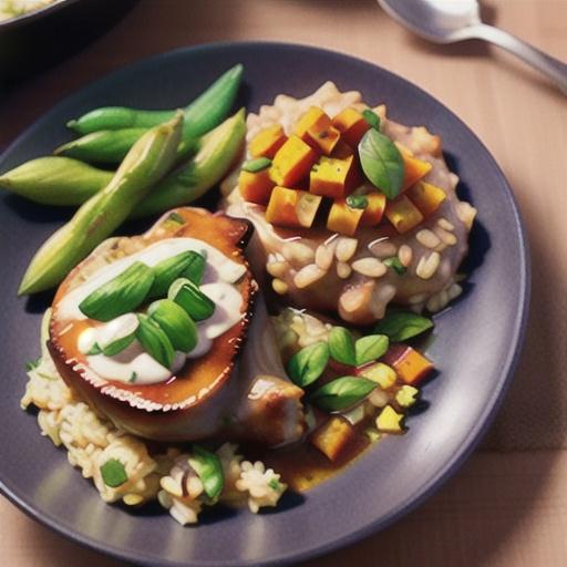 Maple Pork Chops with Pumpkin Risotto