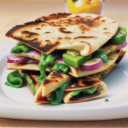 Chicken quesadilla with guacamole