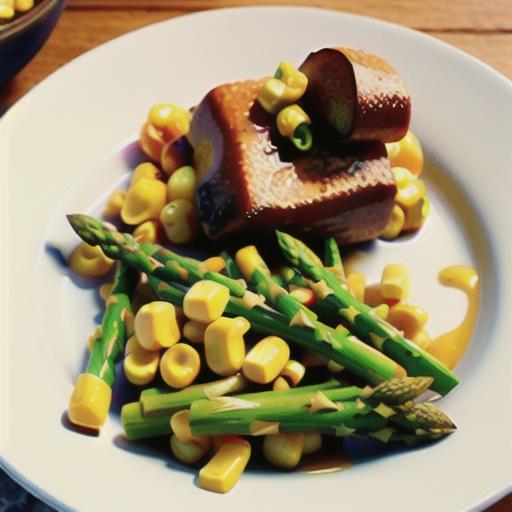 Gluten-Free Asparagus and Corn with Honey Mustard Glaze