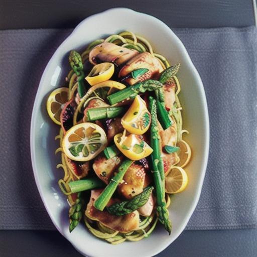 Lemon-Asparagus Spaghetti with Basil Chicken