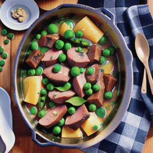 One-pot lamb and pea stew
