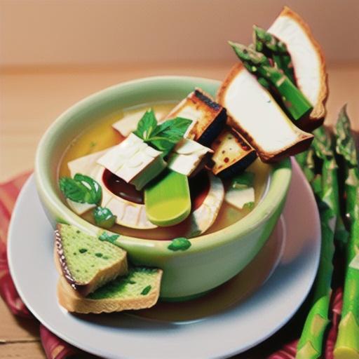 Asparagus Soup with Brie Bruschetta