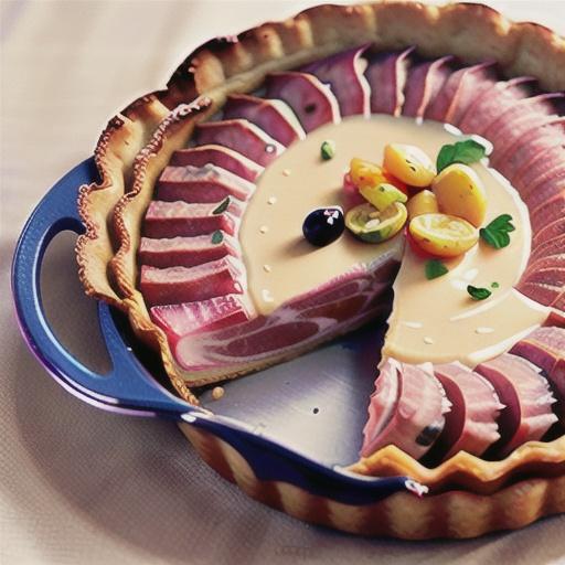 Ham and grape tomato tart