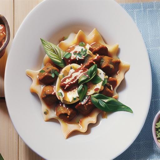 Beef ravioli with quick tomato and basil sauce