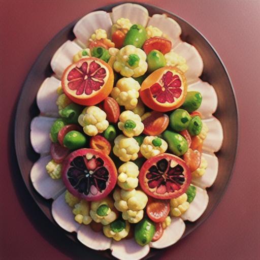 Roasted Cauliflower Florets with Blood Oranges and Whipped Feta