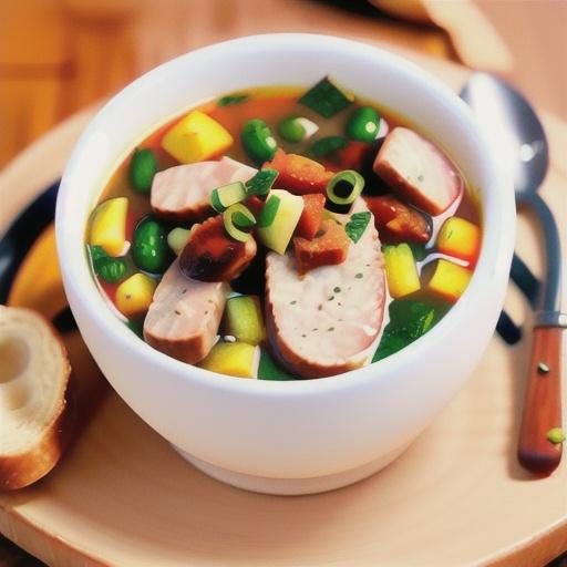 Pork sausage and bean soup