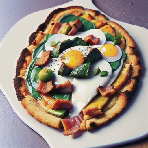 Bacon, Egg, and Spinach Breakfast Pizza