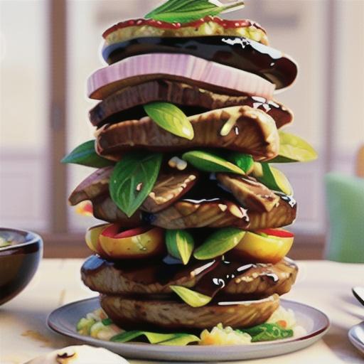 Herbed beef with balsamic glaze