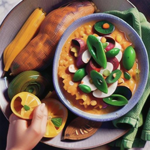 Red lentil dhal with carrot & sweet potato